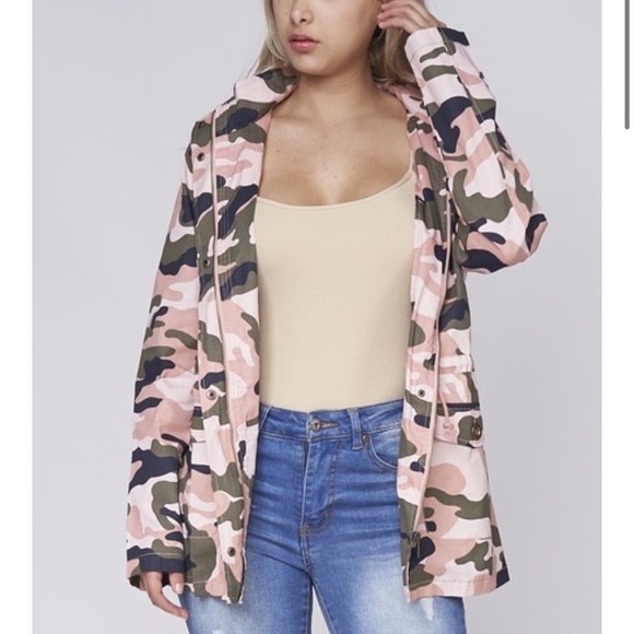 ❤️LAST NEW S Pink Camo Hooded Zip Up Jacket - Picture 6 of 12